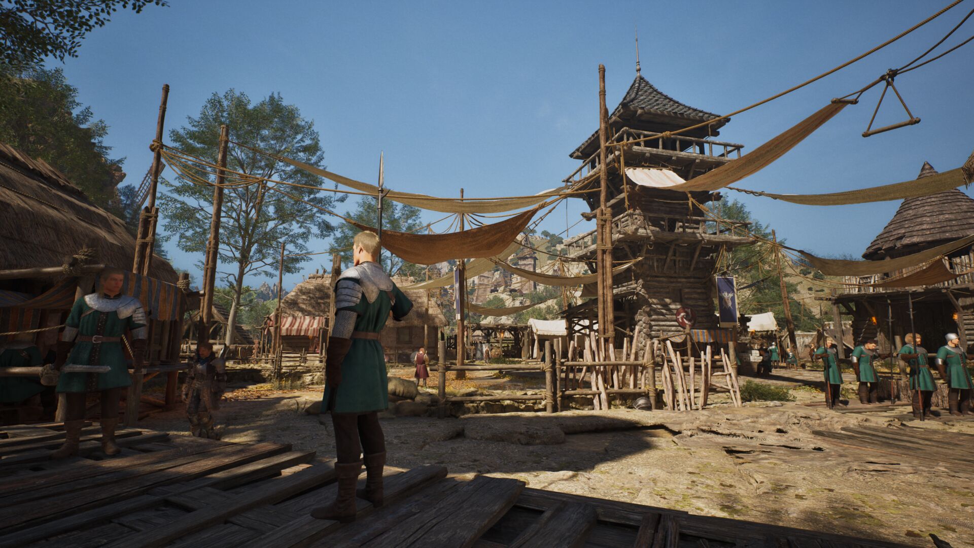 Standing in a market square